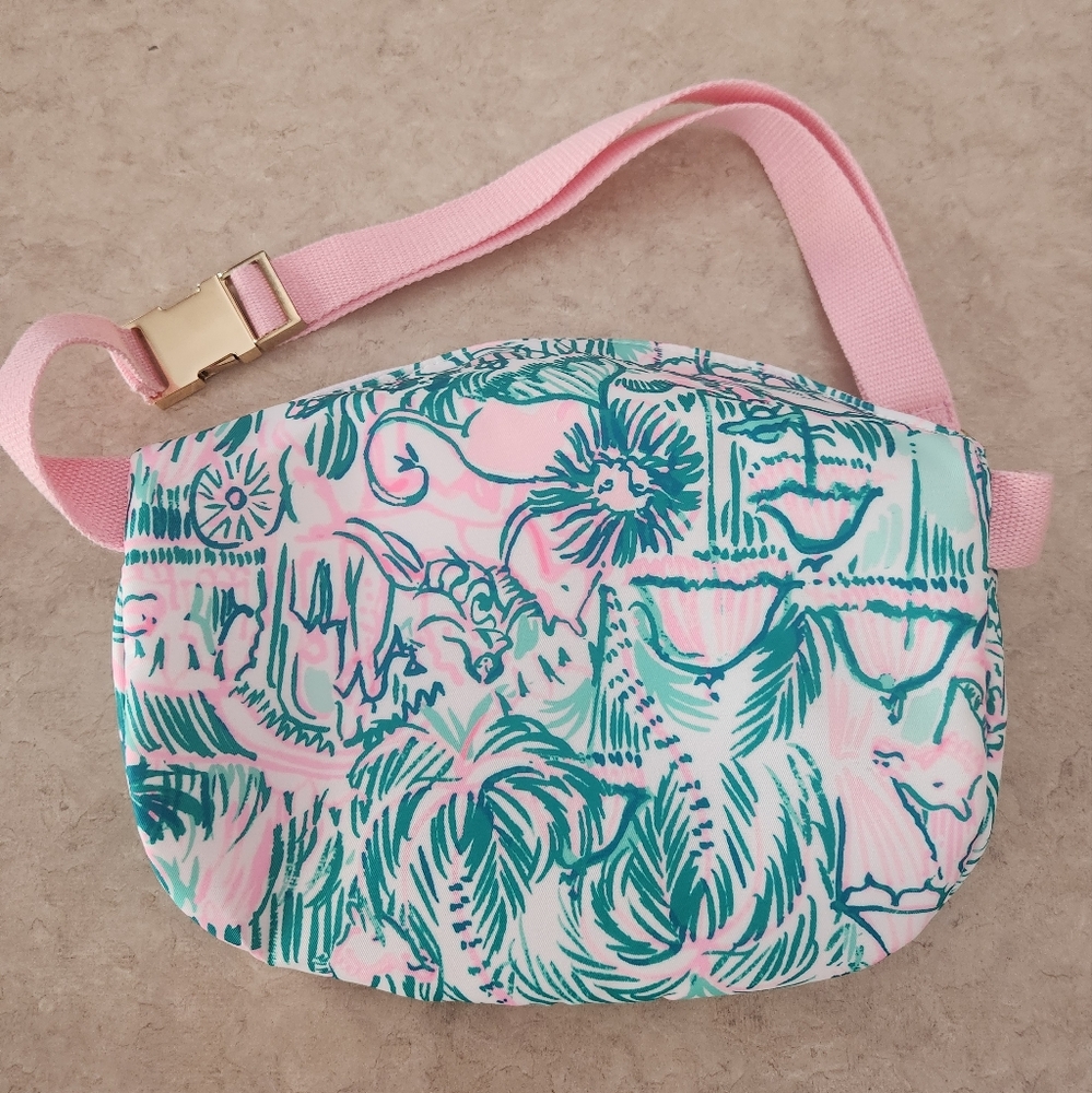 Lilly Pulitzer Tropical Pink and Teal Belt Bag - Picture 5 of 7